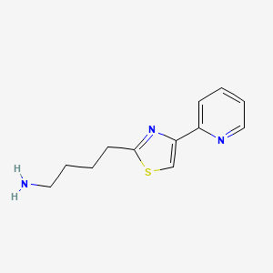 molecular formula C12H15N3S B13234465 4-(4-(Pyridin-2-yl)thiazol-2-yl)butan-1-amine 