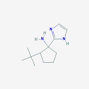 molecular formula C12H21N3 B13234476 2-tert-Butyl-1-(1H-imidazol-2-yl)cyclopentan-1-amine 