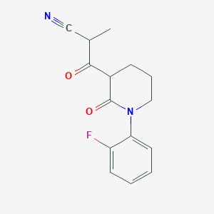molecular formula C15H15FN2O2 B13234494 3-[1-(2-Fluorophenyl)-2-oxopiperidin-3-yl]-2-methyl-3-oxopropanenitrile 