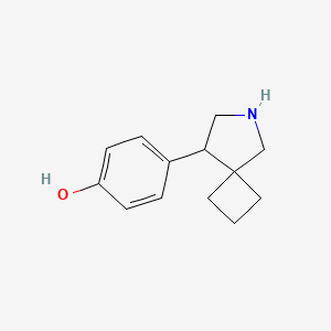 molecular formula C13H17NO B13234507 4-{6-Azaspiro[3.4]octan-8-yl}phenol 
