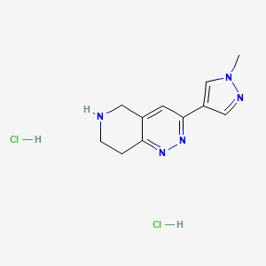 molecular formula C11H15Cl2N5 B13234541 1-Methyl-4-{5H,6H,7H,8H-pyrido[4,3-c]pyridazin-3-yl}-1H-pyrazole dihydrochloride 