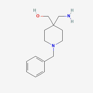 molecular formula C14H22N2O B1323456 (4-(Aminomethyl)-1-benzylpiperidin-4-yl)methanol CAS No. 162686-54-6