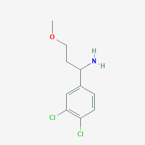 molecular formula C10H13Cl2NO B13234570 1-(3,4-Dichlorophenyl)-3-methoxypropan-1-amine 