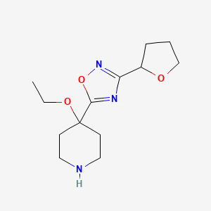 molecular formula C13H21N3O3 B13234636 4-Ethoxy-4-[3-(oxolan-2-yl)-1,2,4-oxadiazol-5-yl]piperidine 