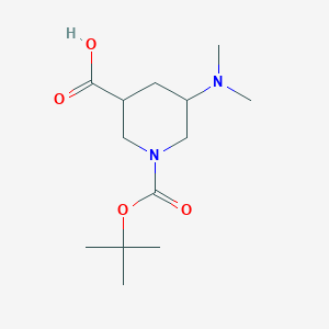 molecular formula C13H24N2O4 B13234637 1-[(tert-Butoxy)carbonyl]-5-(dimethylamino)piperidine-3-carboxylic acid 