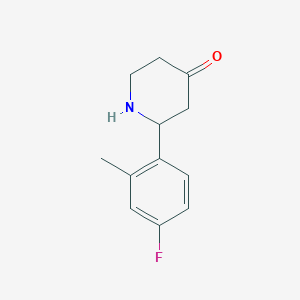 molecular formula C12H14FNO B1323464 2-(4-Fluoro-2-methylphenyl)piperidin-4-one CAS No. 414909-99-2