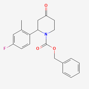 molecular formula C20H20FNO3 B1323465 苄基2-(4-氟-2-甲基苯基)-4-氧代哌啶-1-羧酸酯 CAS No. 414910-00-2