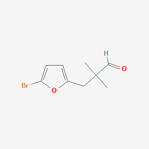 molecular formula C9H11BrO2 B13234682 3-(5-Bromofuran-2-yl)-2,2-dimethylpropanal 