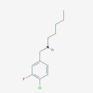 molecular formula C12H17ClFN B13234703 [(4-Chloro-3-fluorophenyl)methyl](pentyl)amine 