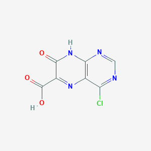 molecular formula C7H3ClN4O3 B13234711 4-Chloro-7-hydroxypteridine-6-carboxylic acid 