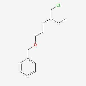 molecular formula C14H21ClO B13234722 ({[4-(Chloromethyl)hexyl]oxy}methyl)benzene 
