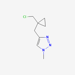 molecular formula C8H12ClN3 B13234727 4-{[1-(chloromethyl)cyclopropyl]methyl}-1-methyl-1H-1,2,3-triazole 