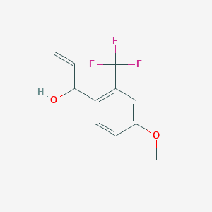 molecular formula C11H11F3O2 B13234732 1-[4-Methoxy-2-(trifluoromethyl)phenyl]prop-2-en-1-ol 