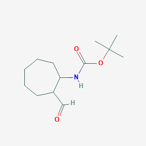 molecular formula C13H23NO3 B13234741 tert-Butyl N-(2-formylcycloheptyl)carbamate 