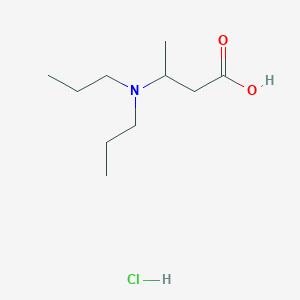 molecular formula C10H22ClNO2 B13234786 3-(Dipropylamino)butanoic acid hydrochloride 