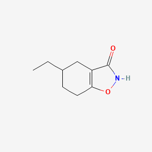 molecular formula C9H13NO2 B13234811 5-Ethyl-4,5,6,7-tetrahydro-1,2-benzoxazol-3-ol 