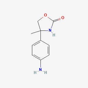 molecular formula C10H12N2O2 B13234831 4-(4-Aminophenyl)-4-methyl-1,3-oxazolidin-2-one 