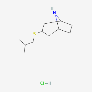 molecular formula C11H22ClNS B13234853 3-[(2-Methylpropyl)sulfanyl]-8-azabicyclo[3.2.1]octane hydrochloride 