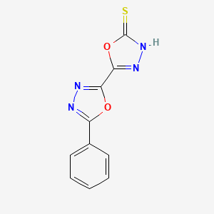 molecular formula C10H6N4O2S B13234870 5'-Phenyl-2,2'-bi-1,3,4-oxadiazole-5-thiol 