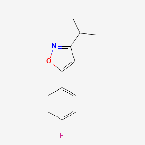 molecular formula C12H12FNO B13234871 5-(4-Fluorophenyl)-3-(propan-2-yl)-1,2-oxazole 