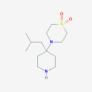 molecular formula C13H26N2O2S B13234876 4-[4-(2-Methylpropyl)piperidin-4-yl]-1lambda6-thiomorpholine-1,1-dione 