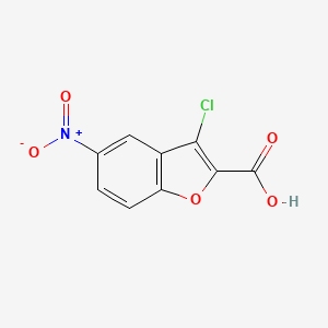 molecular formula C9H4ClNO5 B13234902 3-Chloro-5-nitro-1-benzofuran-2-carboxylic acid 