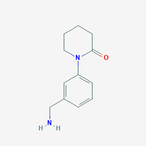 molecular formula C12H16N2O B1323494 1-[3-(Aminomethyl)phenyl]piperidin-2-one CAS No. 444815-08-1