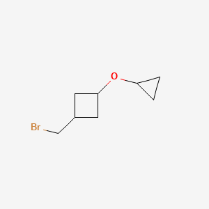 molecular formula C8H13BrO B13234991 1-(Bromomethyl)-3-cyclopropoxycyclobutane 