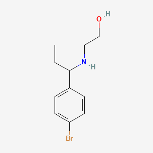 molecular formula C11H16BrNO B13234993 2-{[1-(4-Bromophenyl)propyl]amino}ethan-1-ol 
