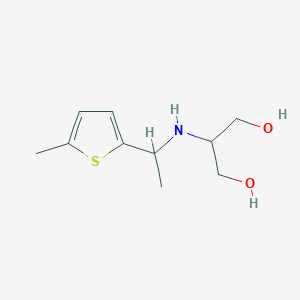 molecular formula C10H17NO2S B13235001 2-{[1-(5-Methylthiophen-2-yl)ethyl]amino}propane-1,3-diol 