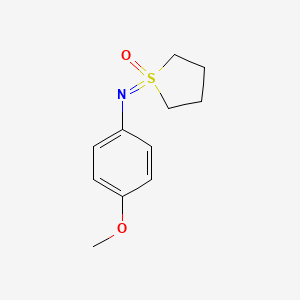 molecular formula C11H15NO2S B13235014 1-[(4-Methoxyphenyl)imino]-1lambda6-thiolan-1-one 