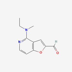 molecular formula C11H12N2O2 B13235023 4-[Ethyl(methyl)amino]furo[3,2-c]pyridine-2-carbaldehyde 