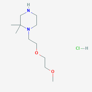 molecular formula C11H25ClN2O2 B13235047 1-[2-(2-Methoxyethoxy)ethyl]-2,2-dimethylpiperazine hydrochloride 