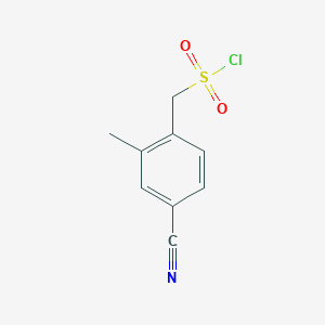 molecular formula C9H8ClNO2S B13235071 (4-Cyano-2-methylphenyl)methanesulfonyl chloride 