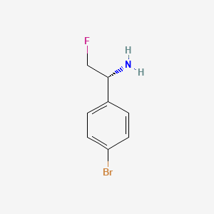 molecular formula C8H9BrFN B13235109 (1R)-1-(4-Bromophenyl)-2-fluoroethanamine 