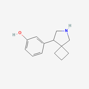 molecular formula C13H17NO B13235181 3-{6-Azaspiro[3.4]octan-8-yl}phenol 