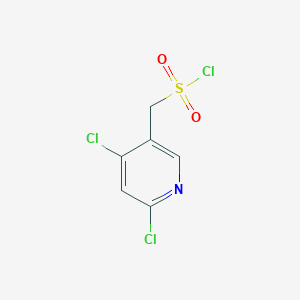 molecular formula C6H4Cl3NO2S B13235197 (4,6-Dichloropyridin-3-yl)methanesulfonyl chloride 