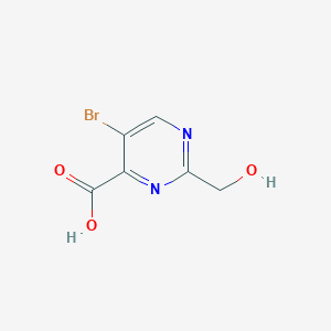 molecular formula C6H5BrN2O3 B1323522 5-Bromo-2-(hydroxymethyl)pyrimidine-4-carboxylic acid CAS No. 22433-10-9