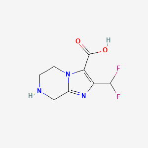molecular formula C8H9F2N3O2 B13235250 2-(Difluoromethyl)-5H,6H,7H,8H-imidazo[1,2-a]pyrazine-3-carboxylic acid 