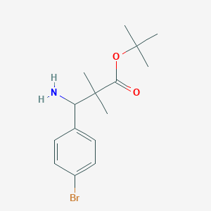 molecular formula C15H22BrNO2 B13235255 tert-Butyl 3-amino-3-(4-bromophenyl)-2,2-dimethylpropanoate 