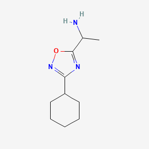 molecular formula C10H17N3O B13235301 1-(3-Cyclohexyl-1,2,4-oxadiazol-5-yl)ethan-1-amine 