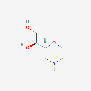 molecular formula C6H13NO3 B13235332 (1S)-1-[(2S)-Morpholin-2-yl]ethane-1,2-diol 
