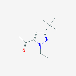 molecular formula C11H18N2O B13235406 1-(3-tert-Butyl-1-ethyl-1H-pyrazol-5-yl)ethan-1-one 