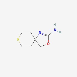 molecular formula C7H12N2OS B13235469 3-Oxa-8-thia-1-azaspiro[4.5]dec-1-en-2-amine 
