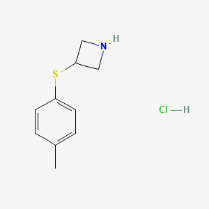 molecular formula C10H14ClNS B13235477 3-[(4-Methylphenyl)sulfanyl]azetidine hydrochloride 