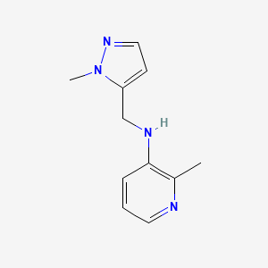 molecular formula C11H14N4 B13235494 2-Methyl-N-[(1-methyl-1H-pyrazol-5-yl)methyl]pyridin-3-amine 
