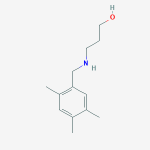 molecular formula C13H21NO B13235536 3-{[(2,4,5-Trimethylphenyl)methyl]amino}propan-1-ol 