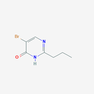 molecular formula C7H9BrN2O B13235546 5-Bromo-2-propyl-3,4-dihydropyrimidin-4-one 
