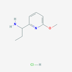 molecular formula C9H15ClN2O B13235573 1-(6-Methoxypyridin-2-yl)propan-1-amine hydrochloride 