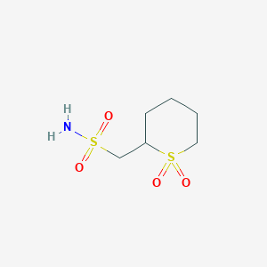 molecular formula C6H13NO4S2 B13235589 (1,1-Dioxo-1lambda6-thian-2-yl)methanesulfonamide 